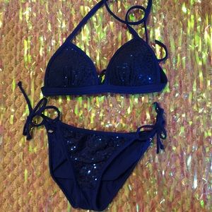 Blue Sequin Bikini